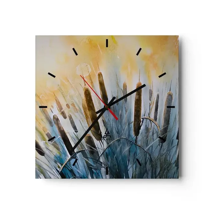 Reloj de pared – Reloj de vidrio – El frío del agua, el calor del sol – 40×40 cm