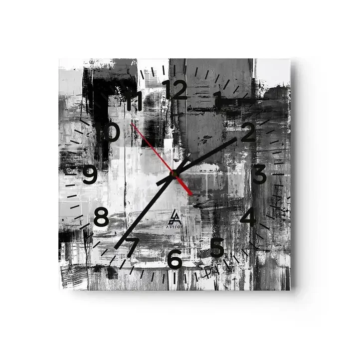 Reloj de pared – Reloj de vidrio – El gris es hermoso – 40×40 cm