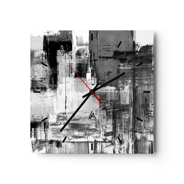 Reloj de pared – Reloj de vidrio – El gris es hermoso – 40×40 cm