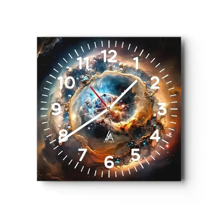 Reloj de pared – Reloj de vidrio – El inicio de todo – 30×30 cm