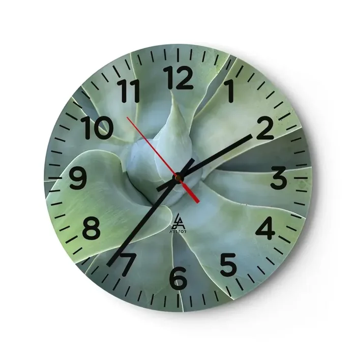 Reloj de pared – Reloj de vidrio – El nacimiento del verde – 40×40 cm