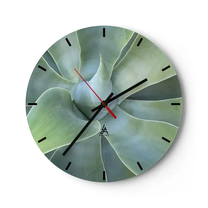 Reloj de pared – Reloj de vidrio – El nacimiento del verde – 40×40 cm