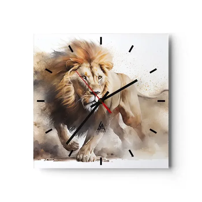 Reloj de pared – Reloj de vidrio – El rey ha partido – 40×40 cm