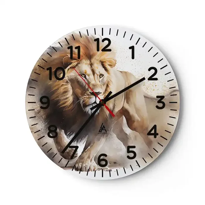 Reloj de pared – Reloj de vidrio – El rey ha partido – 40×40 cm
