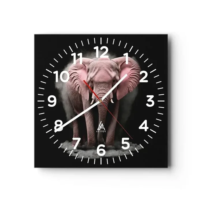 Reloj de pared – Reloj de vidrio – El rey rosado de oriente – 40×40 cm