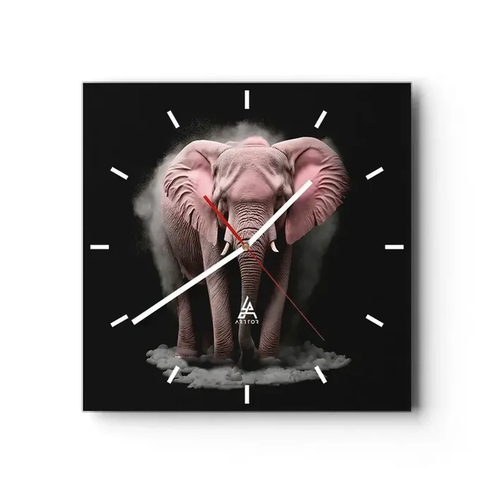 Reloj de pared – Reloj de vidrio – El rey rosado de oriente – 40×40 cm