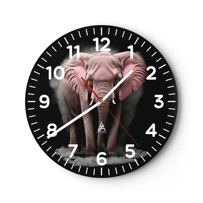 Reloj de pared – Reloj de vidrio – El rey rosado de oriente – 40×40 cm
