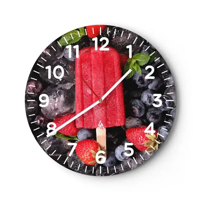 Reloj de pared – Reloj de vidrio – El sabor del verano caluroso – 30×30 cm