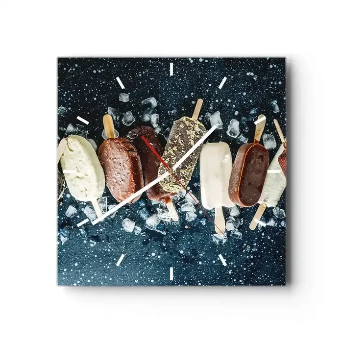 Reloj de pared – Reloj de vidrio – El sabor del verano caluroso – 40×40 cm