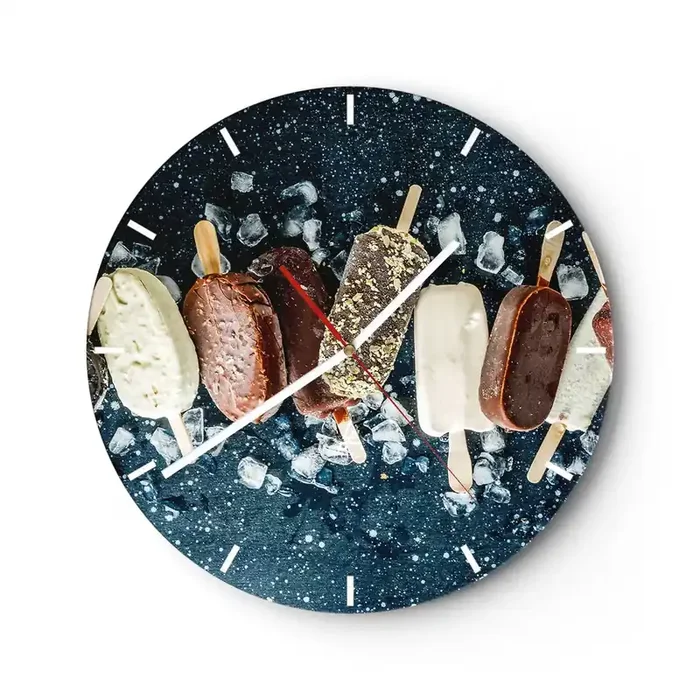 Reloj de pared – Reloj de vidrio – El sabor del verano caluroso – 40×40 cm