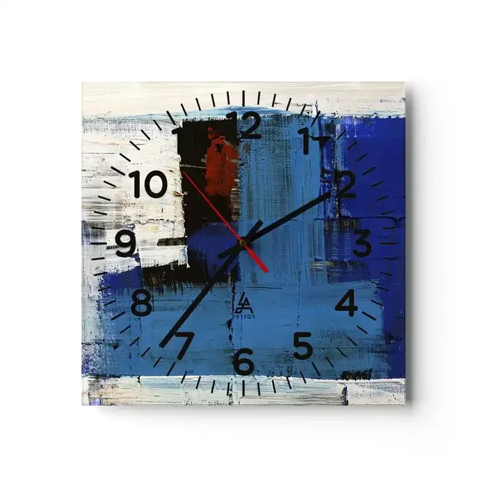 Reloj de pared – Reloj de vidrio – El secreto del azul – 30×30 cm