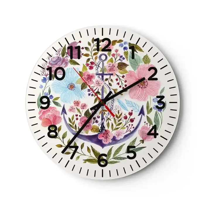 Reloj de pared – Reloj de vidrio – El sueño reparador de un marinero – 40×40 cm