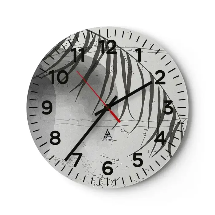 Reloj de pared – Reloj de vidrio – El sutil exotismo de la naturaleza – 30×30 cm