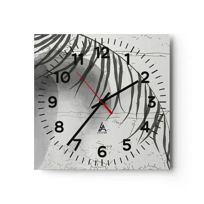 Reloj de pared – Reloj de vidrio – El sutil exotismo de la naturaleza – 40×40 cm