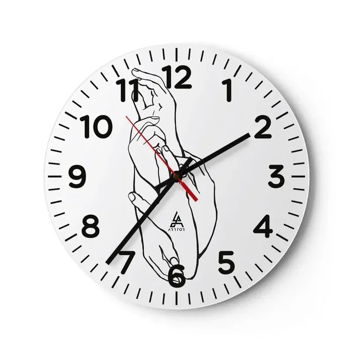 Reloj de pared – Reloj de vidrio – El tacto – 30×30 cm