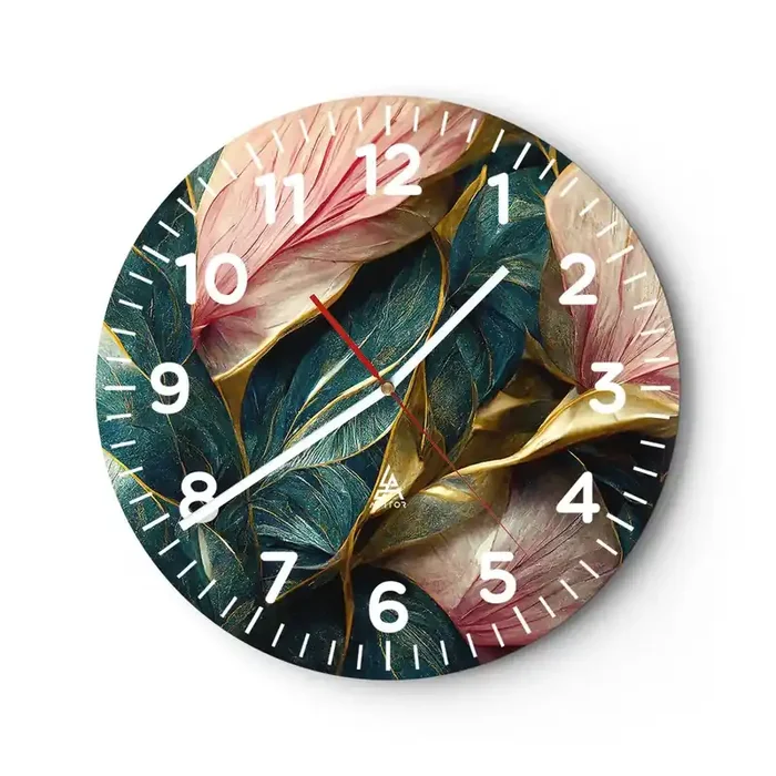 Reloj de pared – Reloj de vidrio – Elegancia y estilo naturales – 30×30 cm