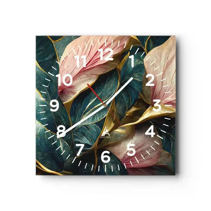 Reloj de pared – Reloj de vidrio – Elegancia y estilo naturales – 30×30 cm