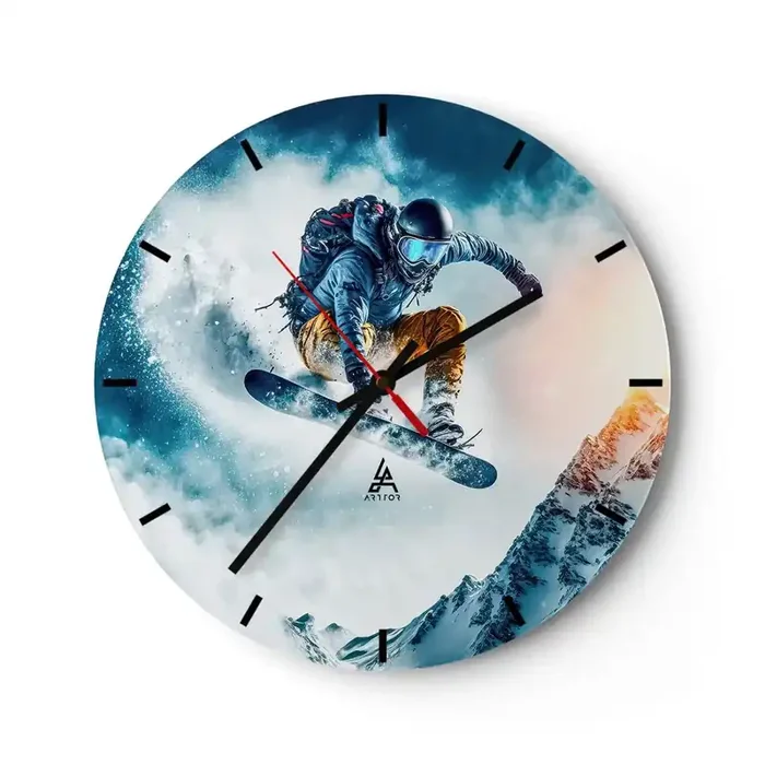 Reloj de pared – Reloj de vidrio – Emociones extremas – 40×40 cm