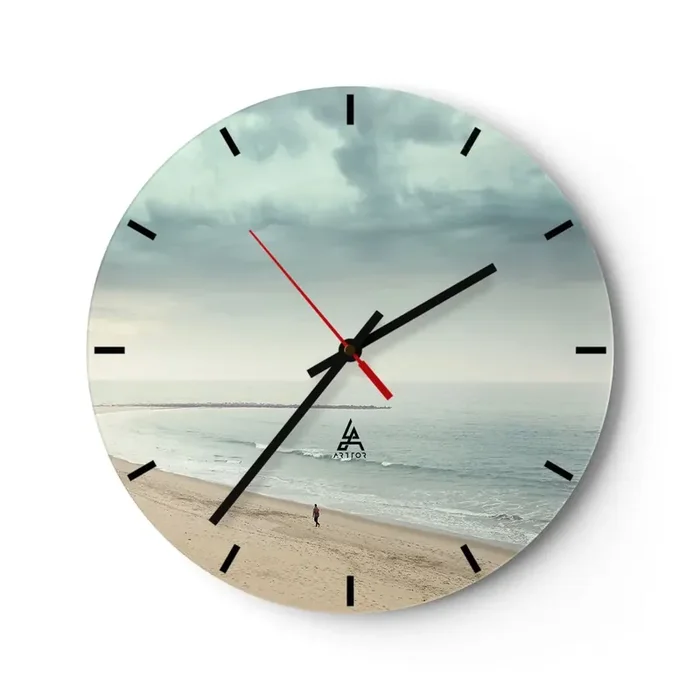 Reloj de pared – Reloj de vidrio – En busca de la paz – 40×40 cm