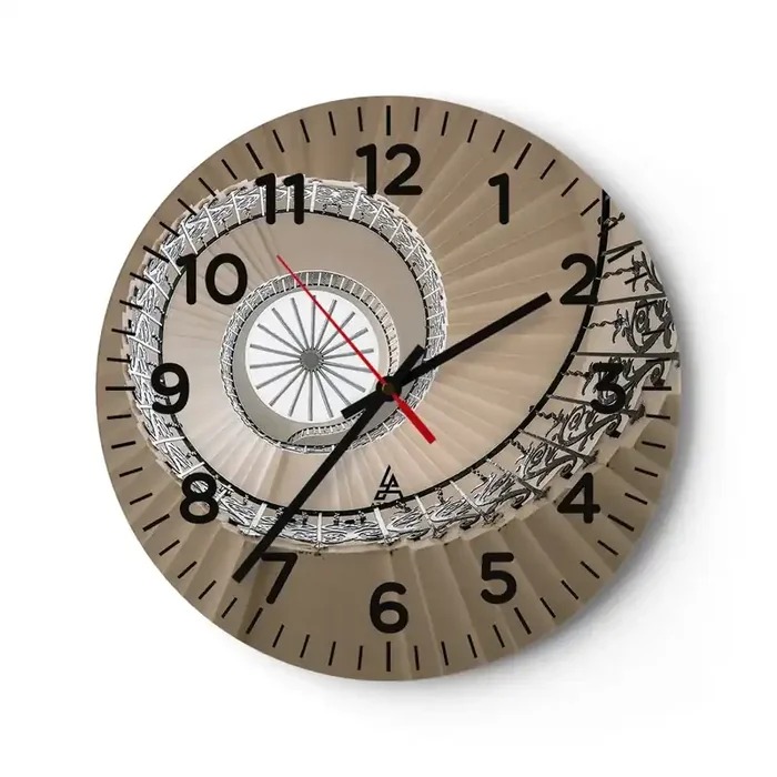 Reloj de pared – Reloj de vidrio – En el interior de una concha – 30×30 cm