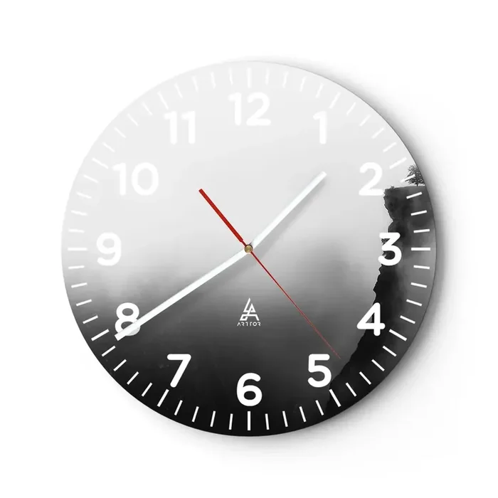 Reloj de pared – Reloj de vidrio – En el límite del mundo – 30×30 cm