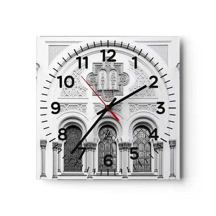 Reloj de pared – Reloj de vidrio – En la frontera de las culturas – 40×40 cm