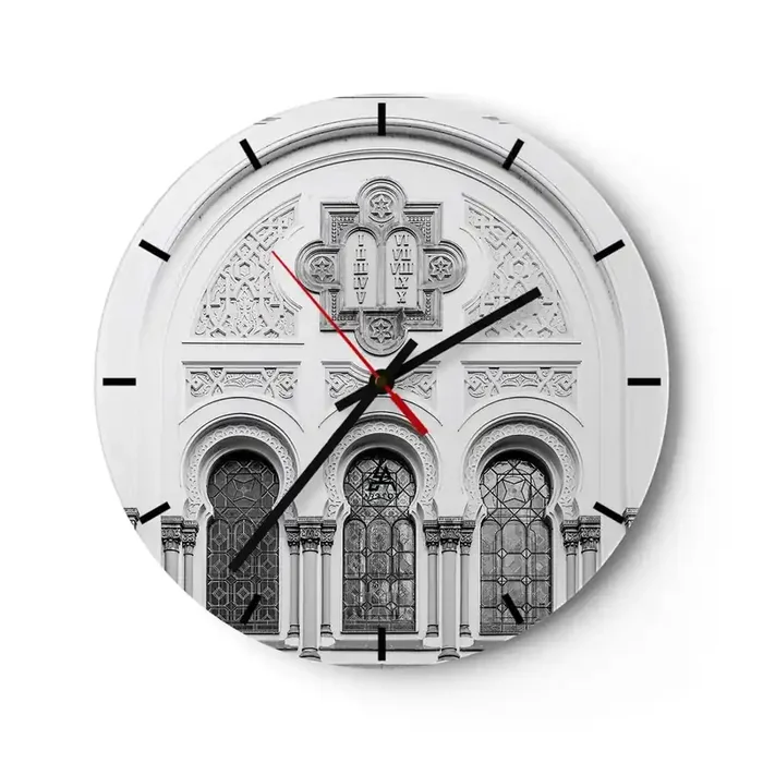 Reloj de pared – Reloj de vidrio – En la frontera de las culturas – 40×40 cm
