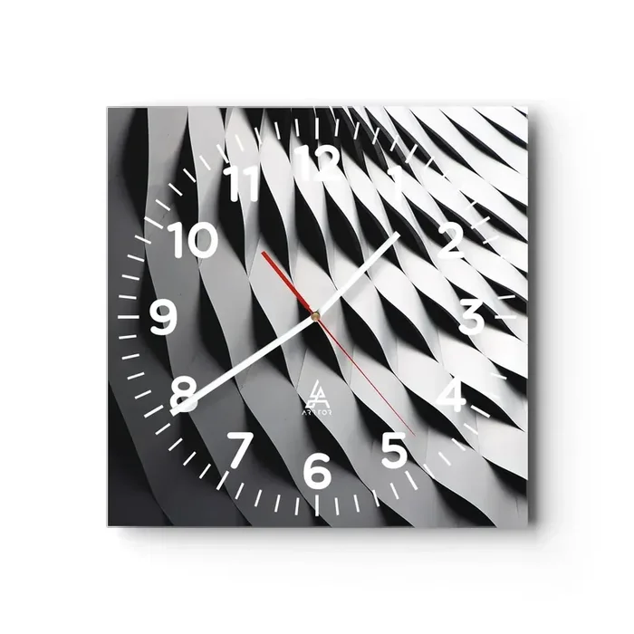 Reloj de pared – Reloj de vidrio – En la superficie de las ondas – 30×30 cm