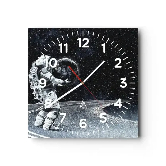 Reloj de pared – Reloj de vidrio – En la Vía Láctea – 30×30 cm