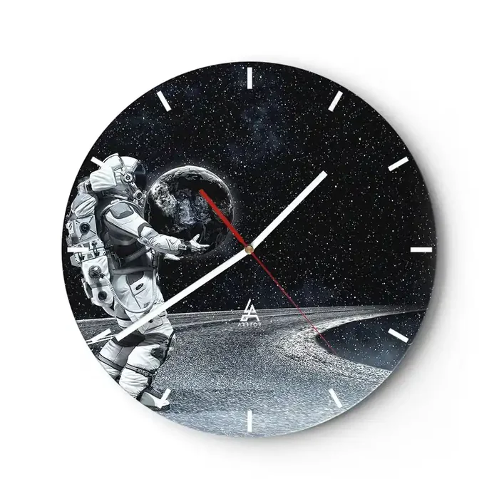 Reloj de pared – Reloj de vidrio – En la Vía Láctea – 40×40 cm