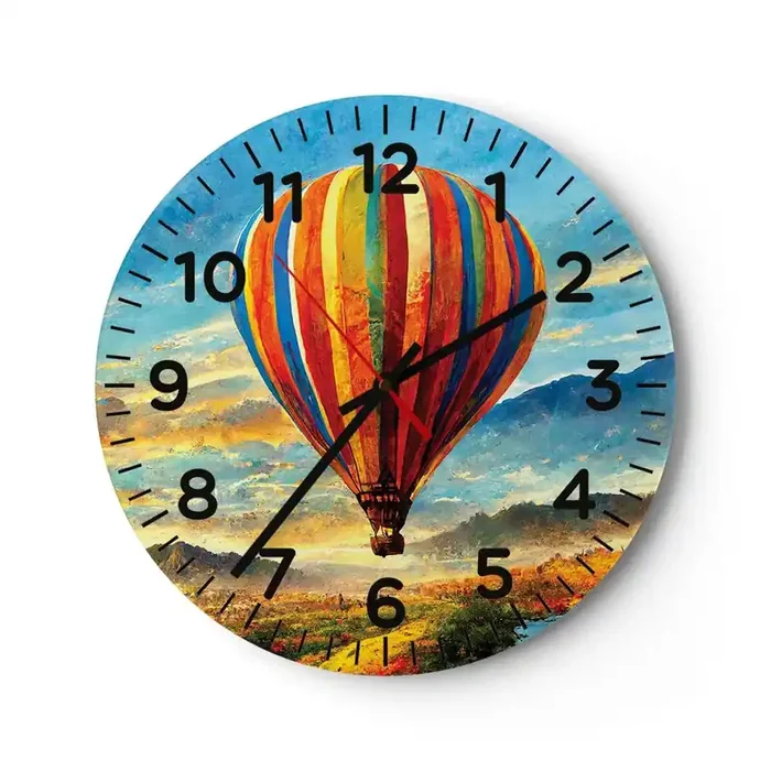 Reloj de pared – Reloj de vidrio – En silencio se ve el horizonte – 40×40 cm