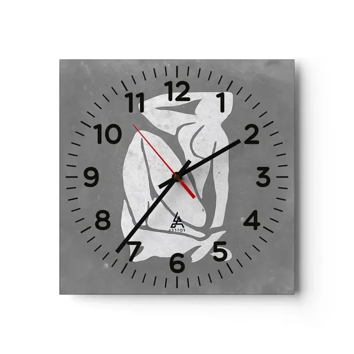 Reloj de pared – Reloj de vidrio – En sus pensamientos – 40×40 cm