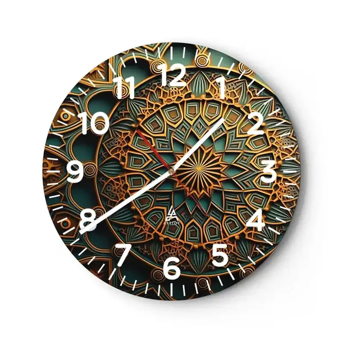Reloj de pared – Reloj de vidrio – En un clima árabe – 30×30 cm