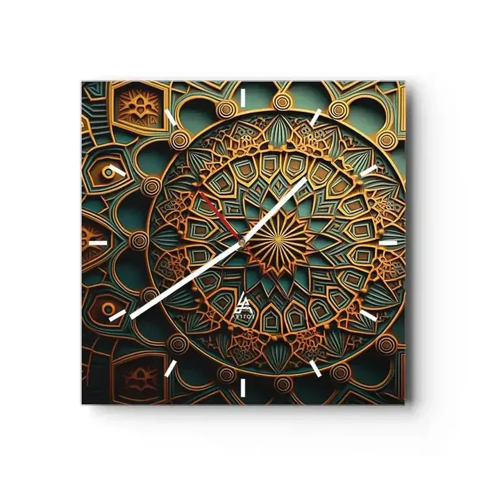 Reloj de pared – Reloj de vidrio – En un clima árabe – 40×40 cm