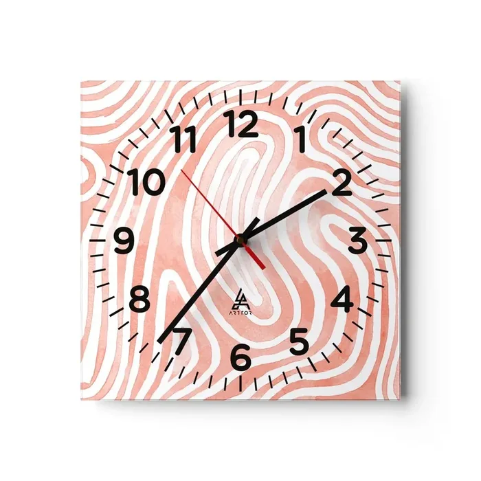 Reloj de pared – Reloj de vidrio – En un laberinto de coral – 30×30 cm