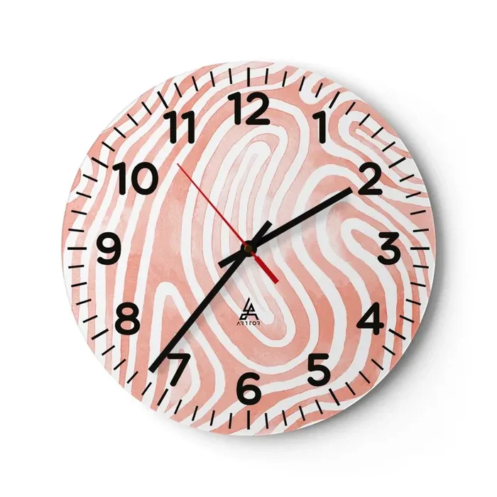 Reloj de pared – Reloj de vidrio – En un laberinto de coral – 40×40 cm