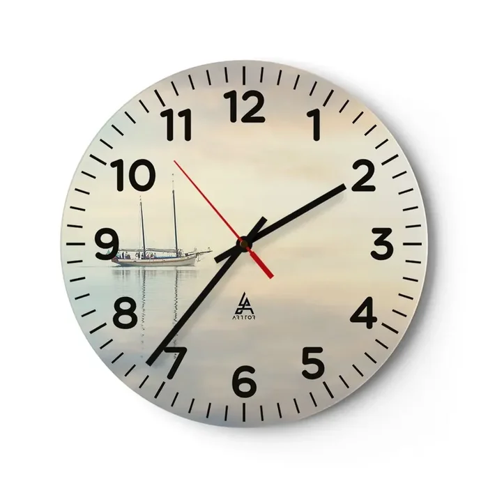 Reloj de pared – Reloj de vidrio – En un mar de silencio – 30×30 cm