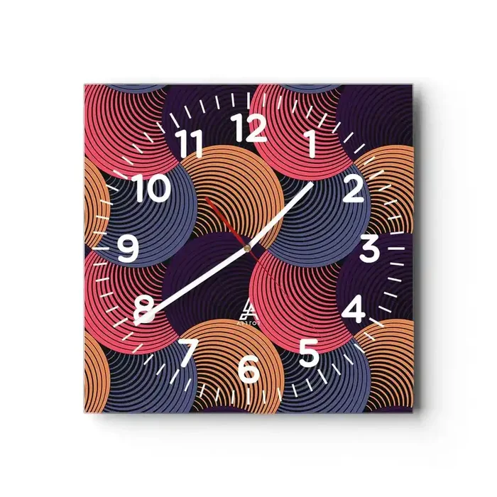 Reloj de pared – Reloj de vidrio – En un ritmo circular – 40×40 cm
