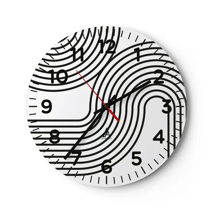 Reloj de pared – Reloj de vidrio – En una curva – 30×30 cm