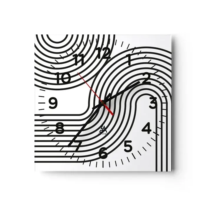 Reloj de pared – Reloj de vidrio – En una curva – 30×30 cm