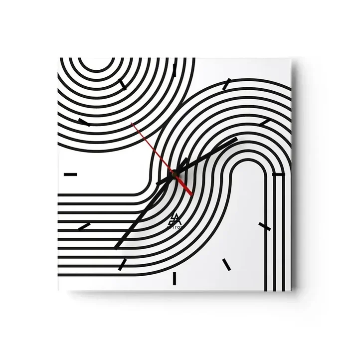Reloj de pared – Reloj de vidrio – En una curva – 40×40 cm
