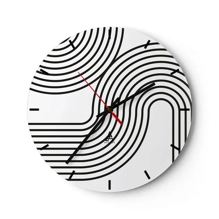 Reloj de pared – Reloj de vidrio – En una curva – 40×40 cm