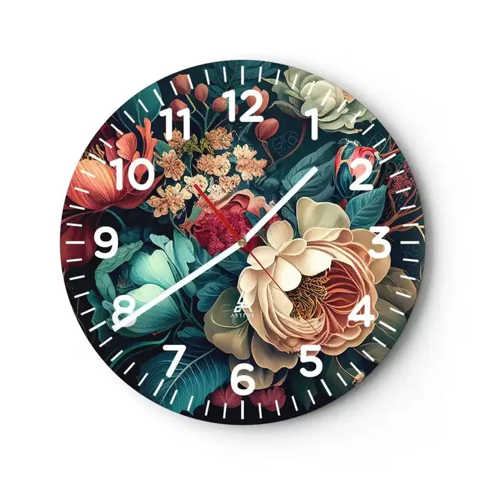 Reloj de pared – Reloj de vidrio – Encanto del siglo XIX – 40×40 cm