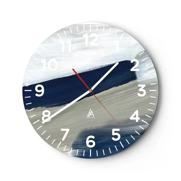 Reloj de pared – Reloj de vidrio – Encuentro con el blanco – 30×30 cm