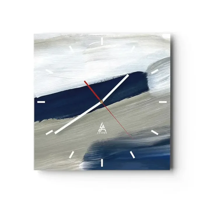 Reloj de pared – Reloj de vidrio – Encuentro con el blanco – 40×40 cm