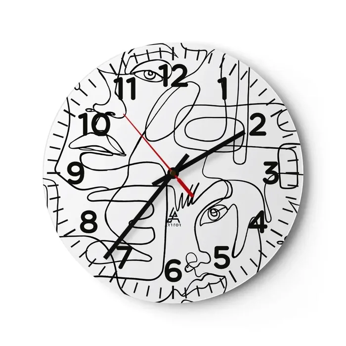 Reloj de pared – Reloj de vidrio – Entre emociones enredadas – 30×30 cm