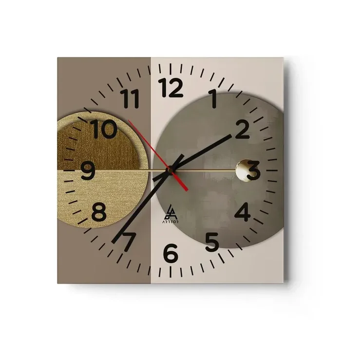 Reloj de pared – Reloj de vidrio – Equilibrio perfecto – 40×40 cm