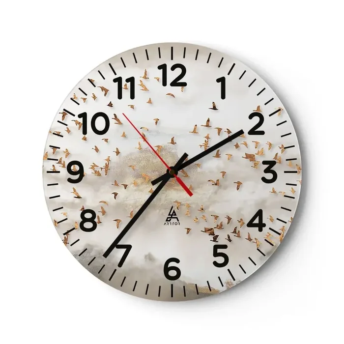 Reloj de pared – Reloj de vidrio – Es hora… – 30×30 cm