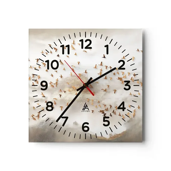 Reloj de pared – Reloj de vidrio – Es hora… – 30×30 cm