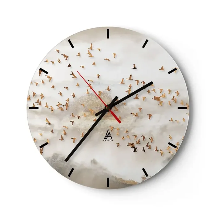 Reloj de pared – Reloj de vidrio – Es hora… – 40×40 cm